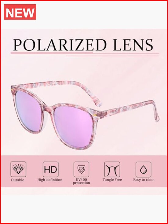 Polarized Square Sunglasses UV400 Protection Mirrored Beach Eyewear main image 5